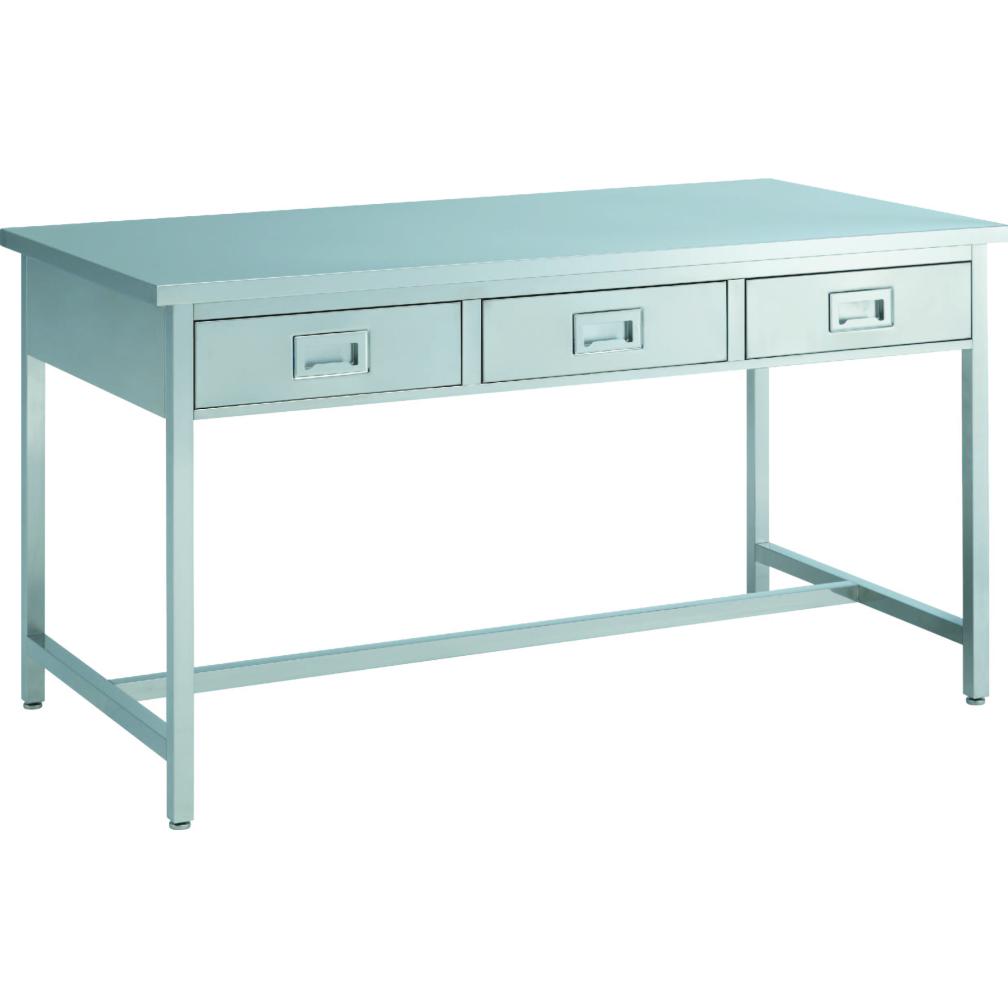 【作業台】ステンレス作業台 両面 アジャスタータイプ 棚無 引出し付 600×900×800mm